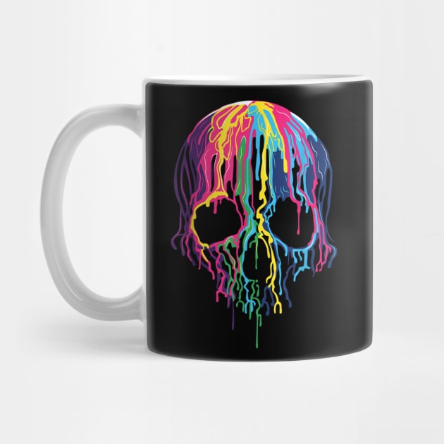 Colorful Melting Skull Art Graphic Halloween by zwestshops